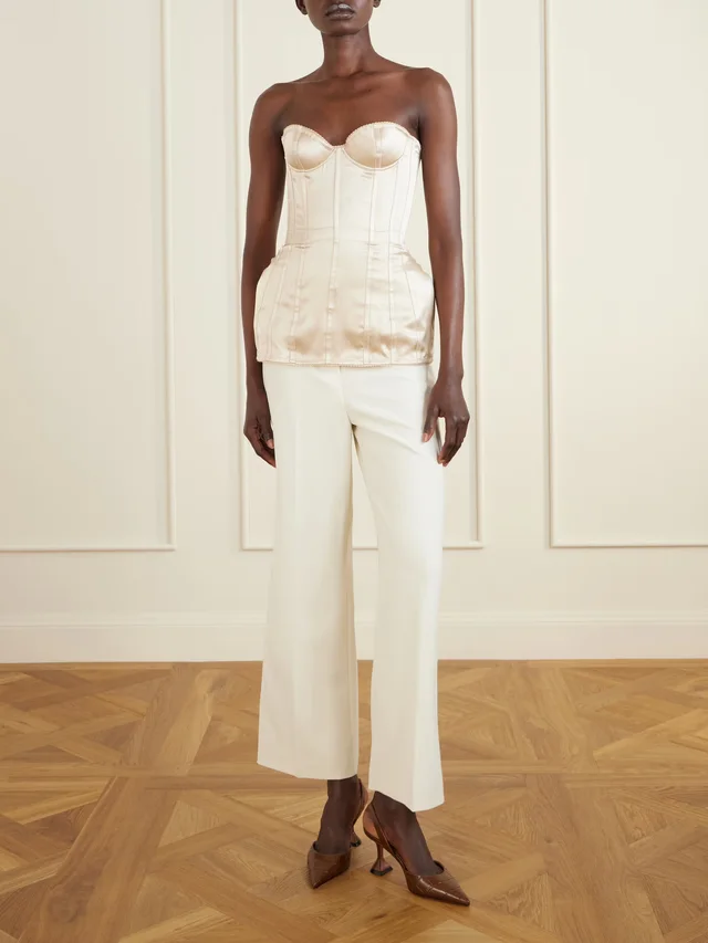 MAGDA BUTRYM Silk-satin corset top in Beige, photo 2 of 2 from NET-A-PORTER (Canada)