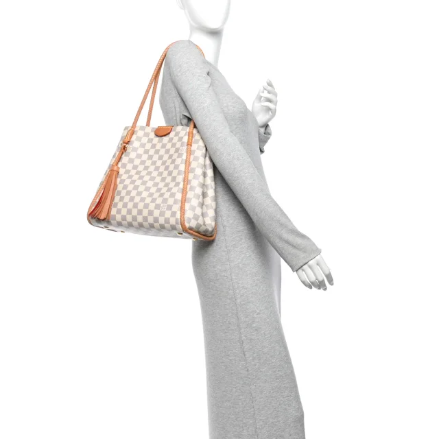 Louis Vuitton Damier Azur Propriano Rose Ballerine in Pink Canvas from FASHIONPHILE, photo 2 of 11