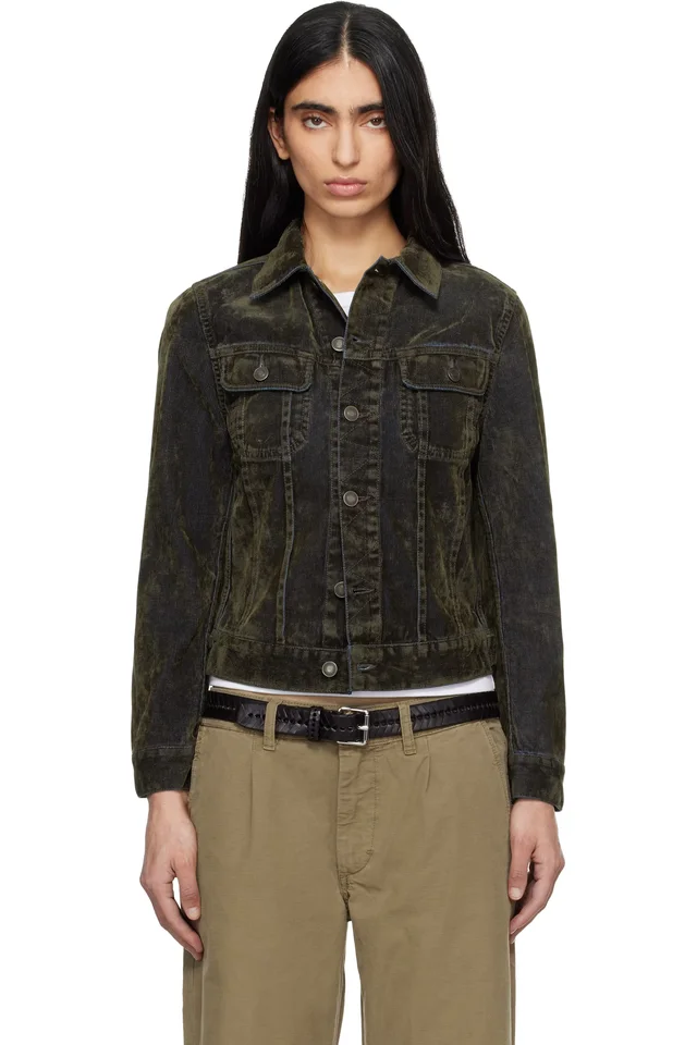JEANERICA Khaki Elsa Denim Jacket, image 1 of 1 from SSENSE