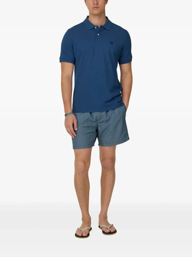 Boggi Milano pique button polo shirt in Blue, photo 2 of 5 from FARFETCH