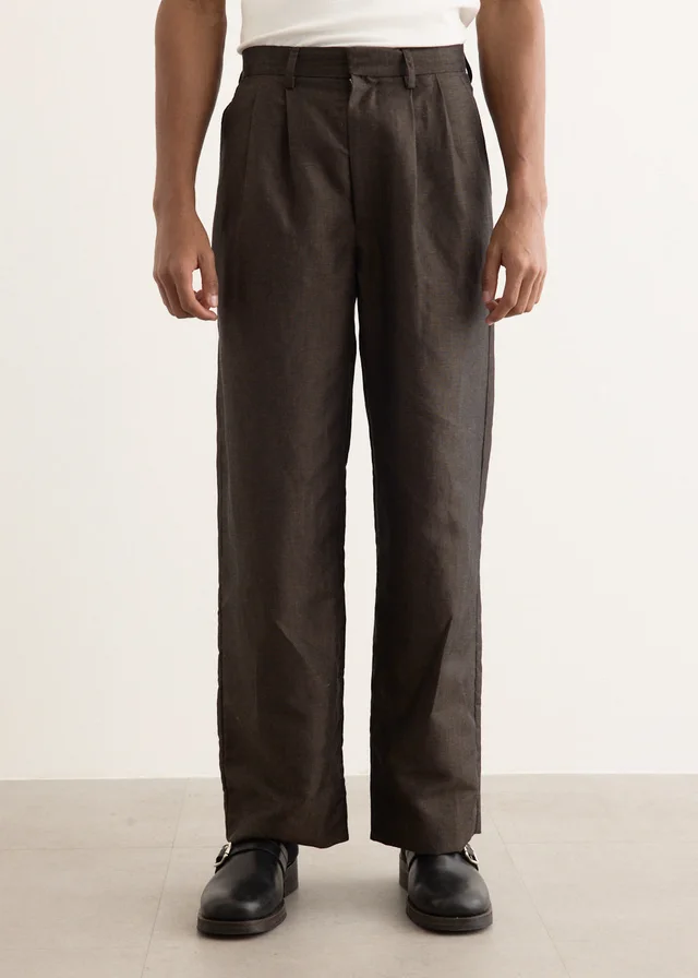 Commas Wool Linen Tailored Trousers in Brown from Incu, photo 1 of 1