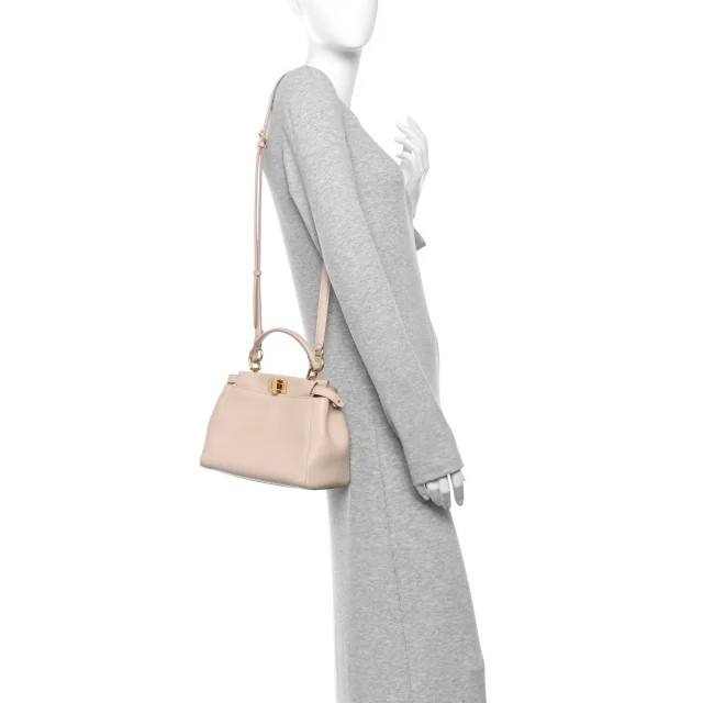 Fendi Nappa Mini Peekaboo Iconic Satchel Rosa Plaster in Nappa leather from FASHIONPHILE, photo 2 of 17