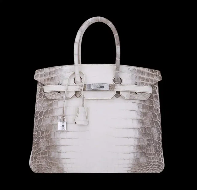 Hermès Birkin 35 Diamond Blanc Himalaya Matte Crocodile Bag in White Crocodile from Liveauctioneers