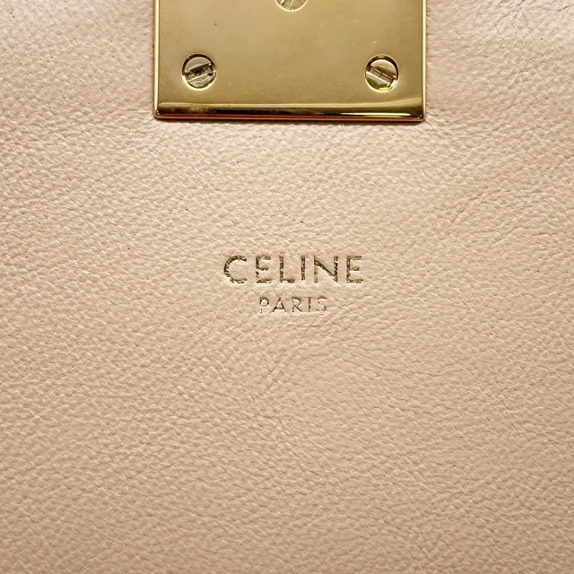 Celine C Medium Quilted ChainShoulder Bag Beige187253BFC Leather in Leather from GALLERY RARE, photo 16 of 18