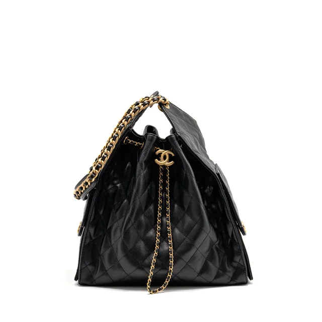 Chanel Medium 25 Bag Caviar Black GHW (Microchip) in Black Caviar leather from EMIER