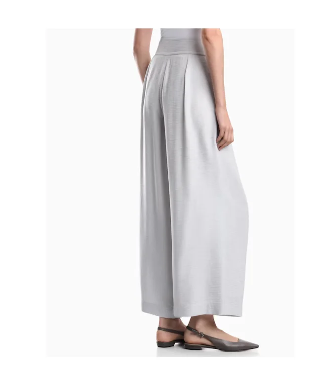 Emporio Armani Palazzo pants in textured bark-effect fabric Signature Capsule, photo 3 of 4 from SENSER