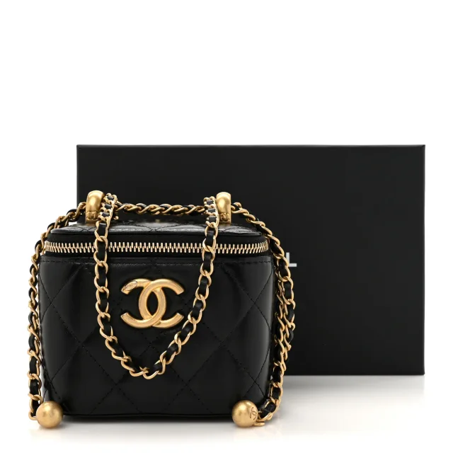 Chanel Quilted Mini Perfect Fit Vanity Case in Black Calfskin from FASHIONPHILE, photo 11 of 11