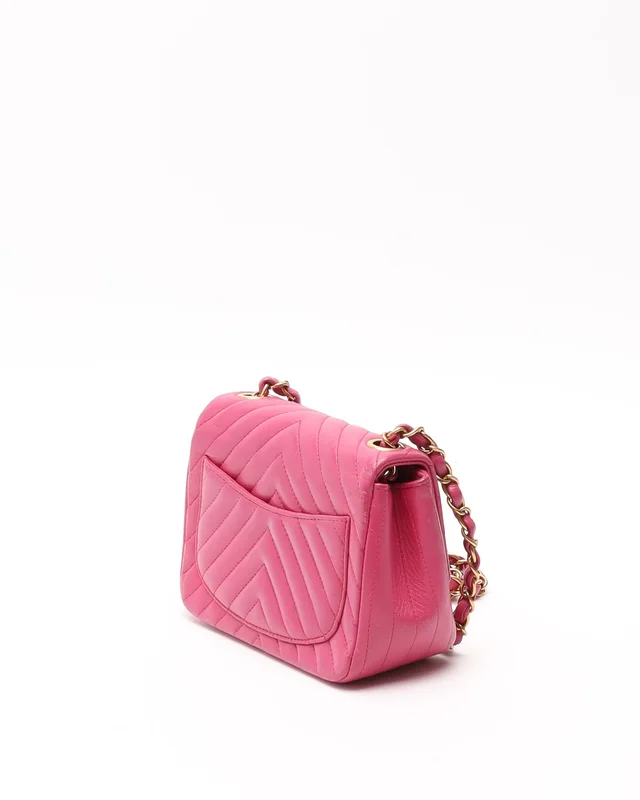 Chanel Chevron Mini Square Flap Bag in Leather from A Retro Tale, photo 3 of 10