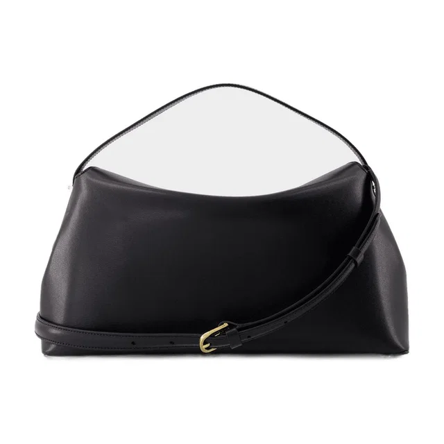 TOTEME T Lock Top Handle Bag — Black Cowhide in Black Leather from HEWI