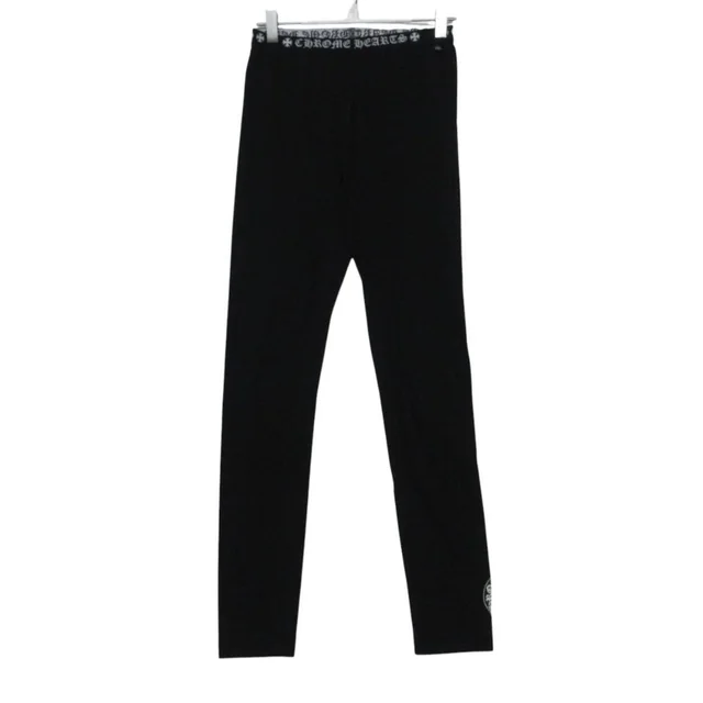 Chrome Hearts Pants Stretch Leggings Horseshoe Logo Switch Fitted Black in Black from The Reluxe