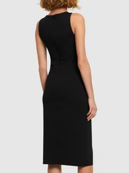 Michael Kors Collection Midi dress with square neckline in 95% Viscose, 5% Elastane, photo 3 of 5 from LUISAVIAROMA