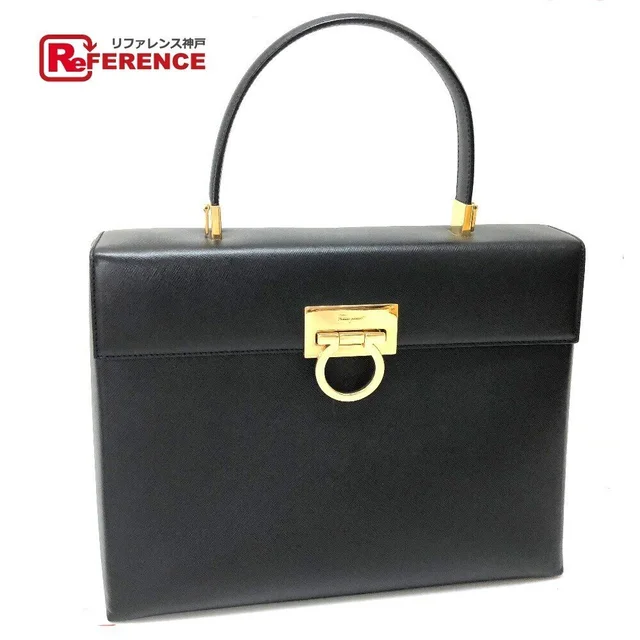 Ferragamo Gancini Handbag Leather Black in black Leather from Poshmark