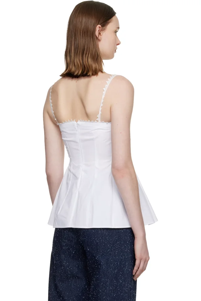 JACQUEMUS White 'The Traversin' Top, photo 3 of 4 from SSENSE