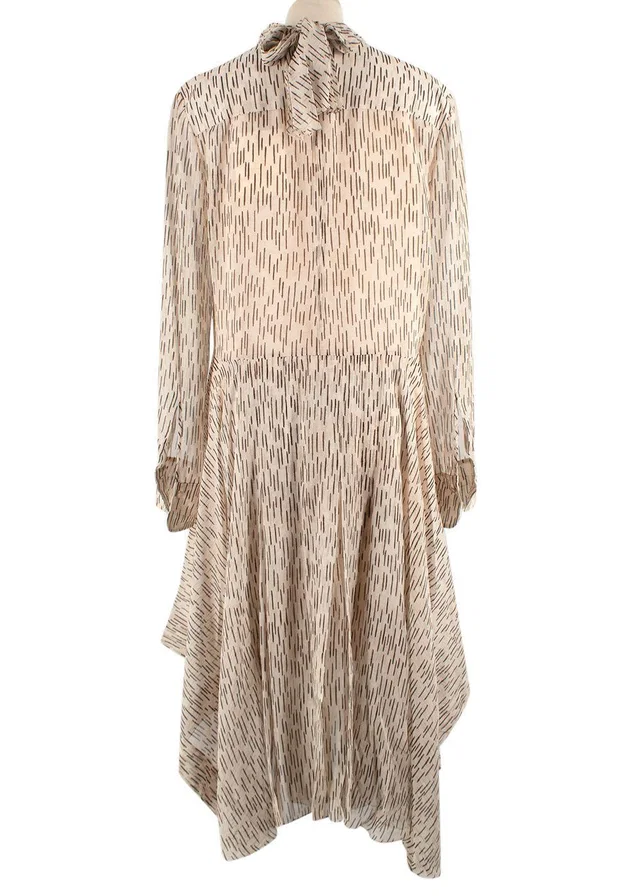 Chloé Tie-neck printed silk-georgette midi dress in Multicolor Silk from HEWI