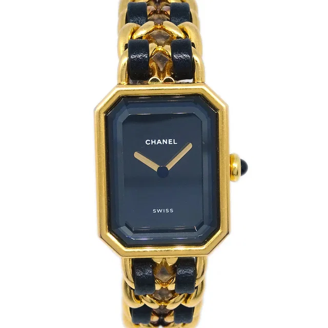 Chanel Premiere Quartz Watch Gold #M in Gold Leather from AMORE Vintage Tokyo