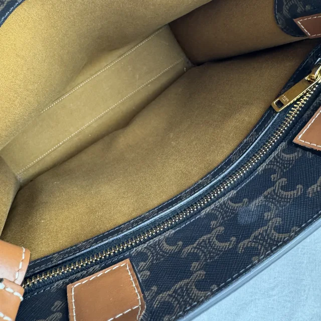 Celine Small Vertical Cabas Bag in calfskin, Canvas from Reowned, photo 8 of 8