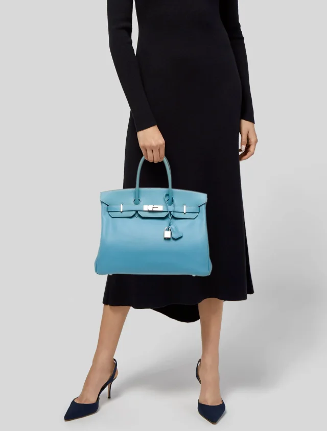Hermès Epsom Candy Birkin 35 in blue Epsom leather from The RealReal, photo 2 of 6