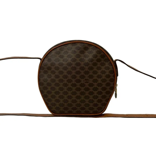 Celine Macadam Triomphe Coated Canvas Leather Mini Shoulder Bag in Brown Coated canvas from LuxUness, photo 3 of 10