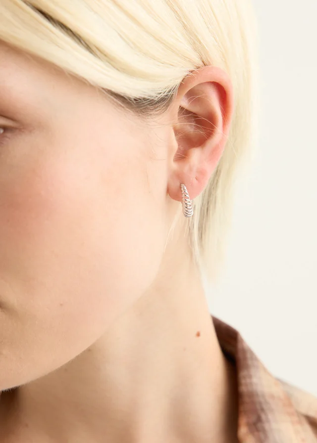 Incu Collection Silver Hoop Earrings Small in Metallic from Incu, photo 1 of 1