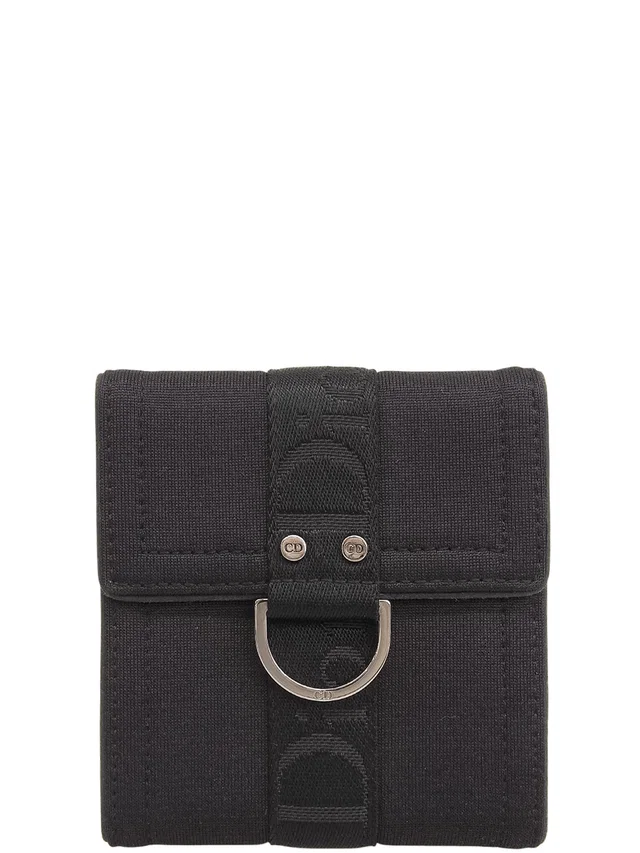 Dior Cotton Logo Plate Wallet Black in Black from VINTAGE QOO TOKYO
