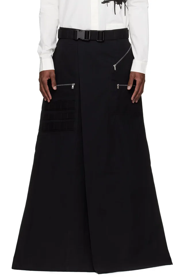 Rick Owens Black Temple Odetta Cargo Skirt, image 1 of 1 from SSENSE