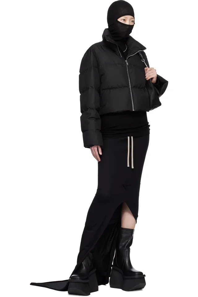 Moncler + Rick Owens Black Cropped Cyclopic Down Jacket, photo 5 of 5 from SSENSE