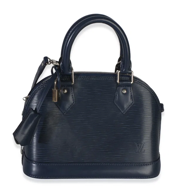 Louis Vuitton Navy Epi Alma Bb Blue Leather Handbag in Navy Leather from HEWI