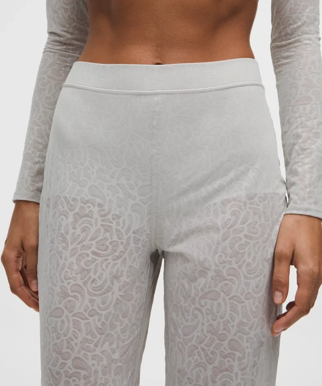 lululemon Paisley Lace Jacquard High-Rise Flared Pant in Paisley Lace Jacquard Dove Grey, photo 4 of 7 from lululemon