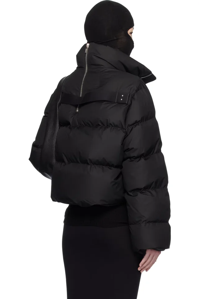 Moncler + Rick Owens Black Cropped Cyclopic Down Jacket, photo 3 of 5 from SSENSE