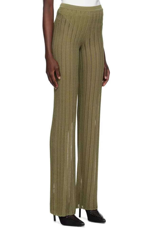 Dion Lee Khaki Snakeskin Trousers, photo 2 of 4 from SSENSE