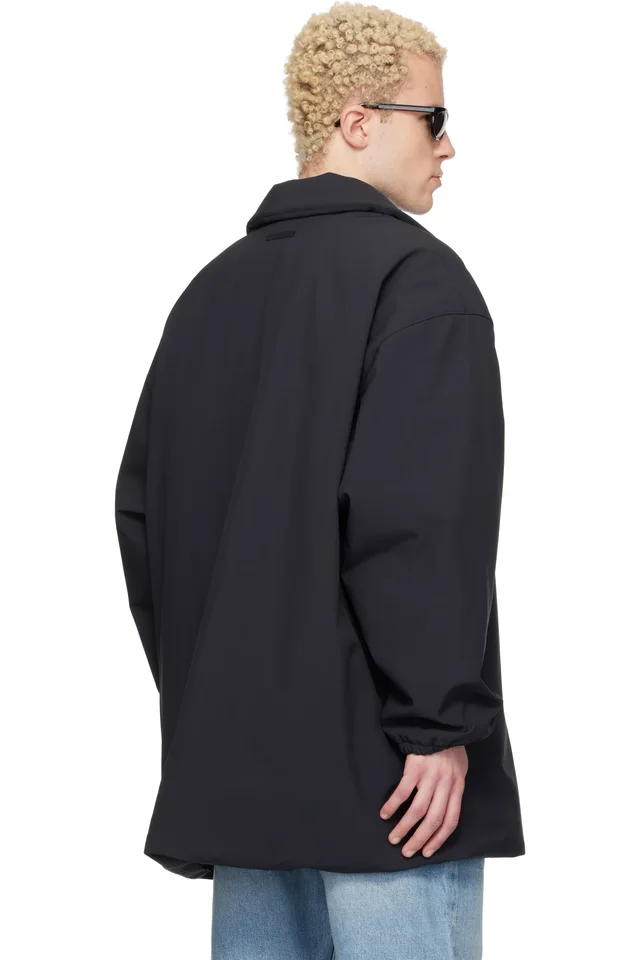 Fear of God ESSENTIALS Black Signature Filled Barn Jacket, photo 3 of 4 from SSENSE