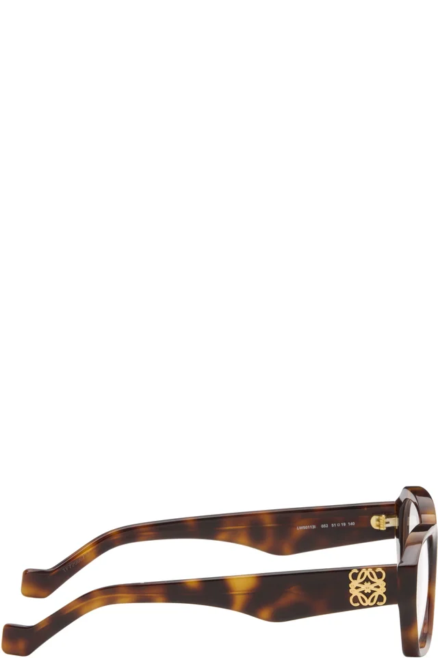 LOEWE Brown Anagram Glasses, photo 2 of 4 from SSENSE