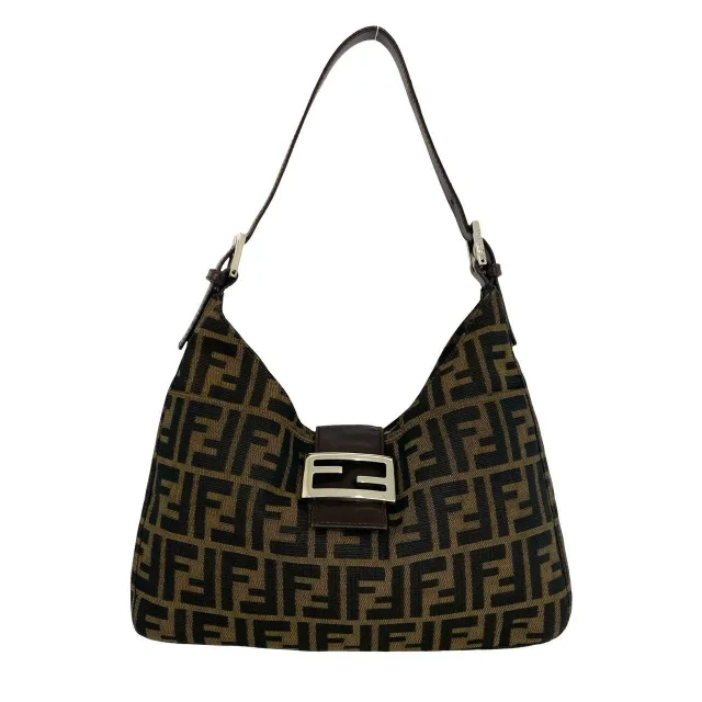 Fendi Zucca Canvas Leather Shoulder Bag in Brown Canvas from LuxUness, photo 4 of 13
