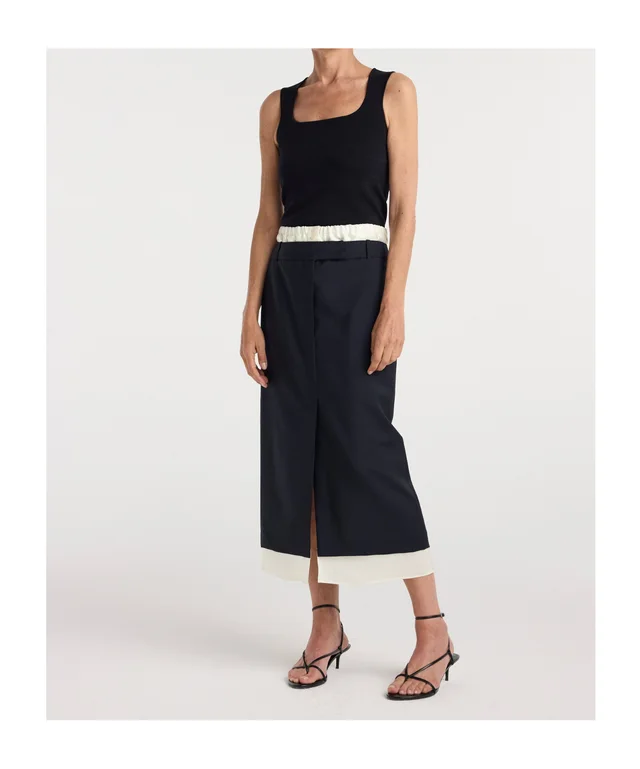 Róhe Contrast-Trim Midi Skirt, photo 2 of 5 from SENSER