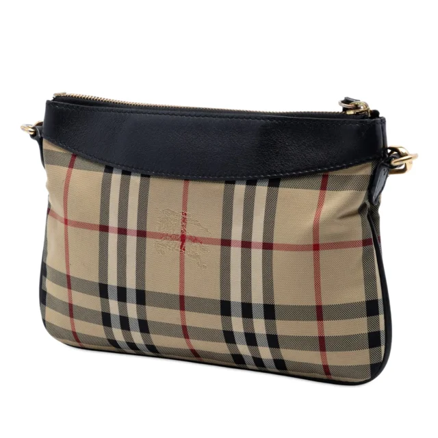 Beige Burberry Haymarket Check Canvas Peyton Crossbody in Beige Canvas from Designer Revival, photo 2 of 6