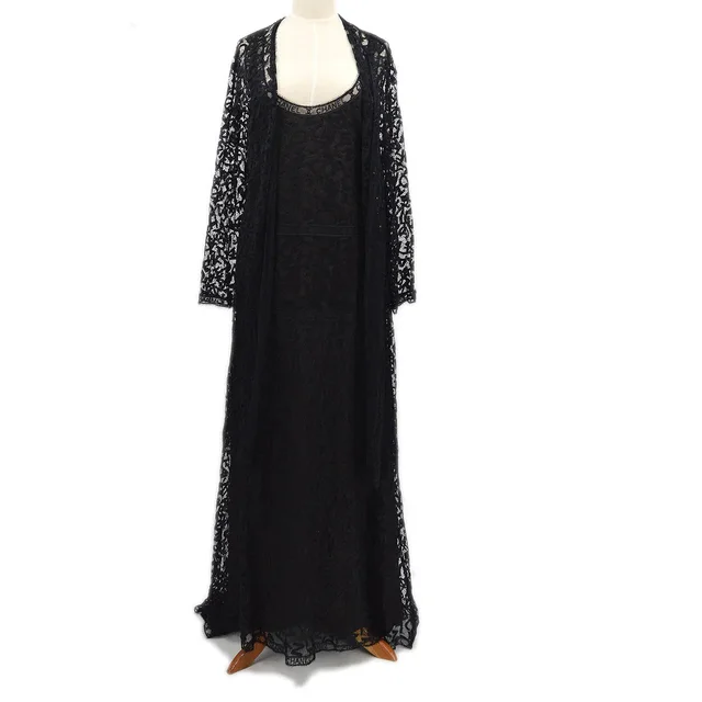 Chanel 1998 Fall logo-lettering lace dress #38 in Nylon from AMORE Vintage Tokyo