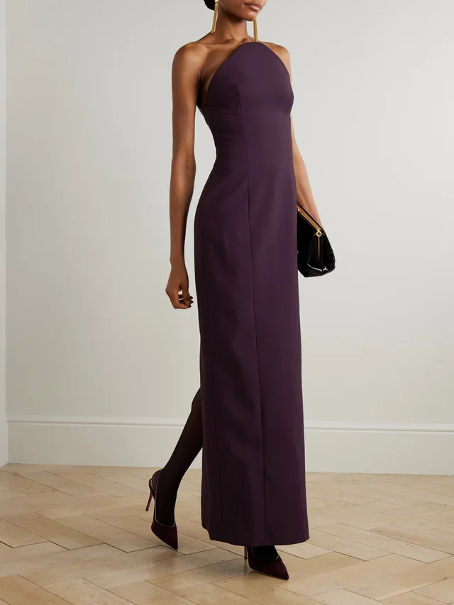 SOLACE LONDON Senna strapless crepe maxi dress in Purple, photo 2 of 2 from NET-A-PORTER (Canada)