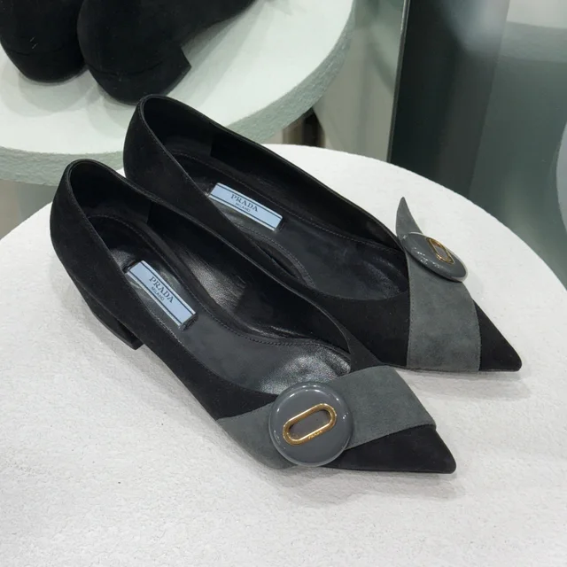 Prada Mules Sz 37 in Black Suede from Revivre Luxury Consignment