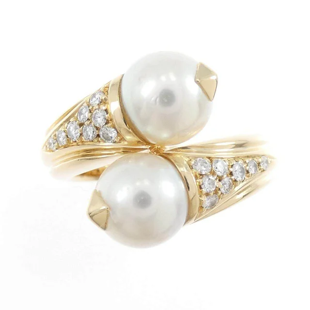 Bvlgari Akoya Pearl Diamond Au750 Yellow Gold Ring Size 11 in Yellow from LuxUness, photo 2 of 2
