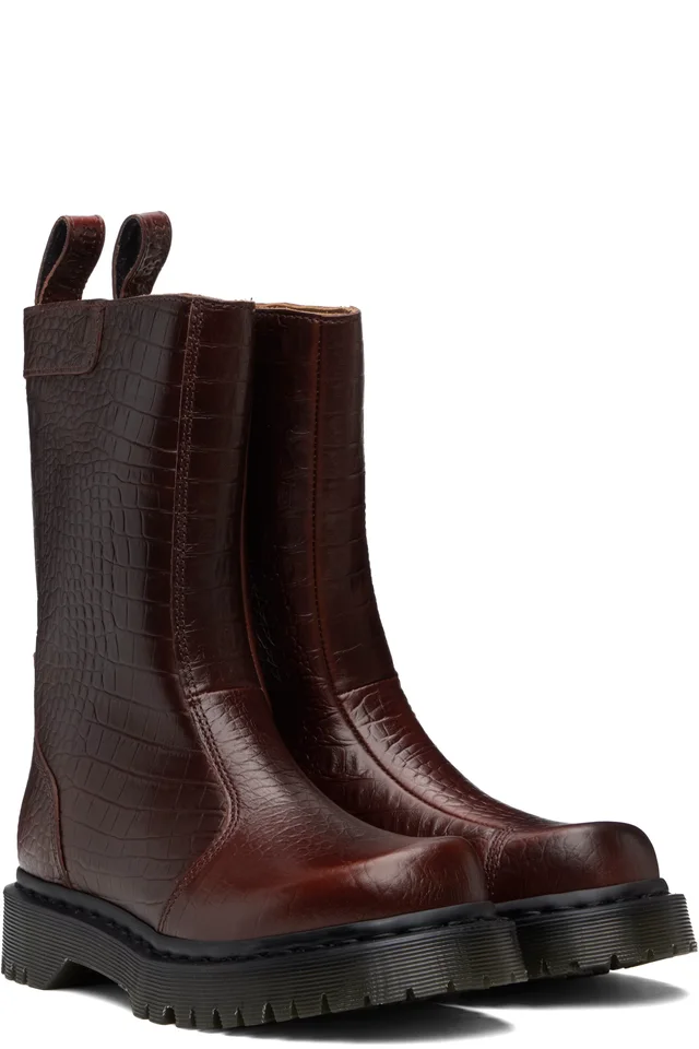 Dr. Martens Burgundy Rejena Boots, photo 4 of 5 from SSENSE