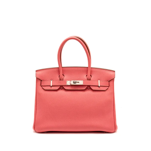 Hermès Birkin 30 Clemence Rose Lipstick SHW Stamp Square R in Pink Clemence leather from EMIER