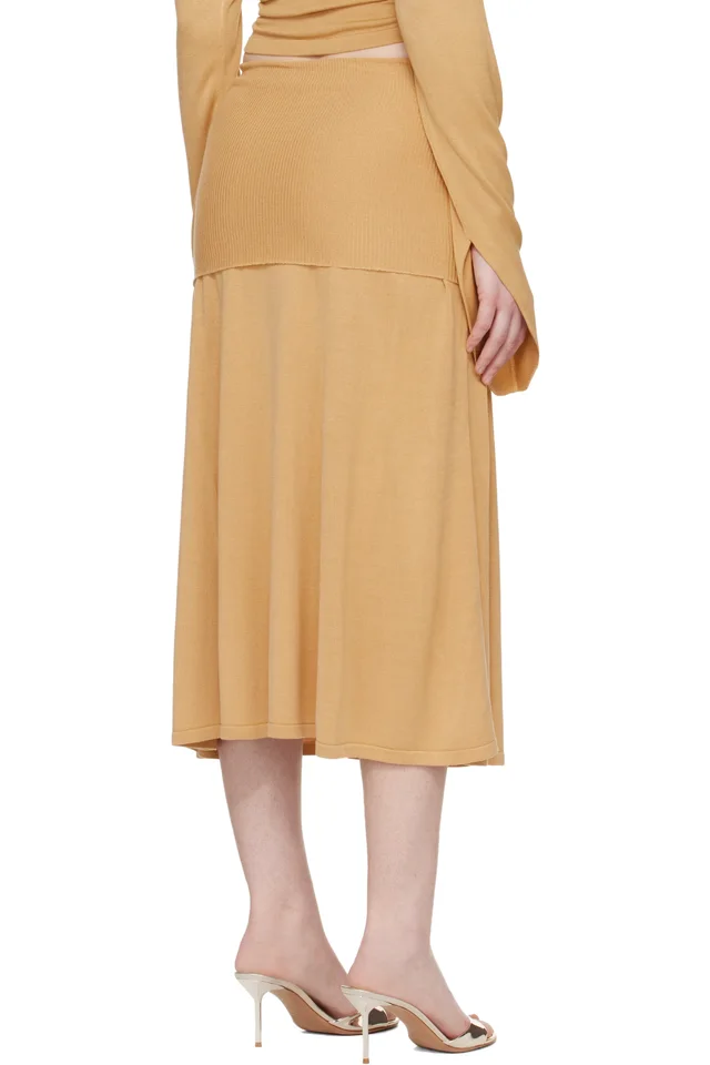 Aya Muse Tan Rylin Midi Skirt, photo 3 of 4 from SSENSE