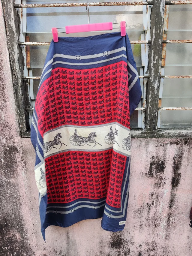 Vintage Distressed Celine Paris Big Luxury Scarves in multicolor Silk from Grailed
