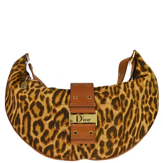 Dior Pony Hair Street Chic Leopard Shoulder Bag in Canvas from AMORE Vintage Tokyo