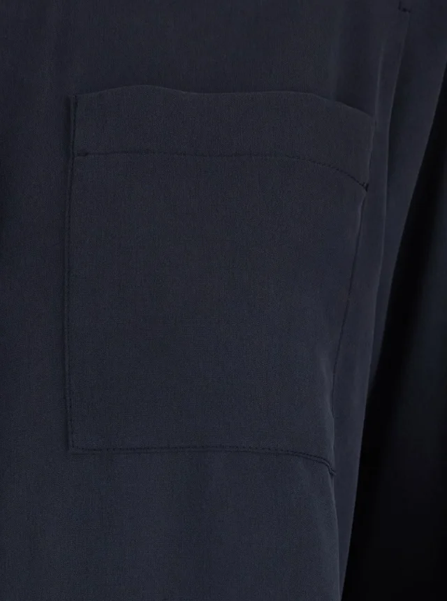MAX MARA Blue Shirt with Front Patch Pocket in Silk Woman in Blue 100% Silk, photo 5 of 6 from Gaudenzi Boutique
