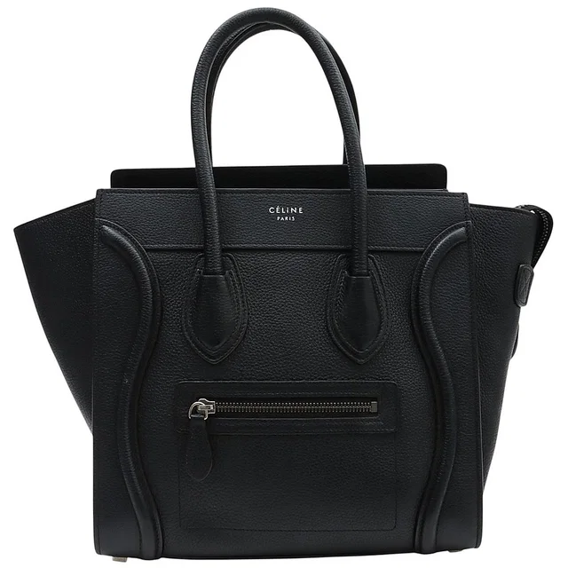 Celine Luggage Micro Shopper Black in Black Leather from VINTAGE QOO TOKYO