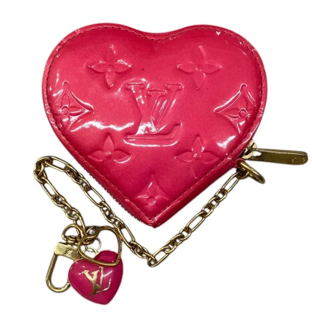 Louis Vuitton Coin Purse Porte Monet Crew Monogram Vernis Pink Rose Pop in Pink from The Reluxe