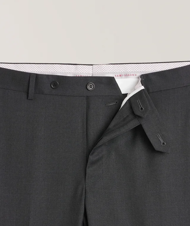 Samuelsohn Slim X-62 Wool Dress Pants in Grey Wool & Wool Blends, photo 4 of 5 from Harry Rosen