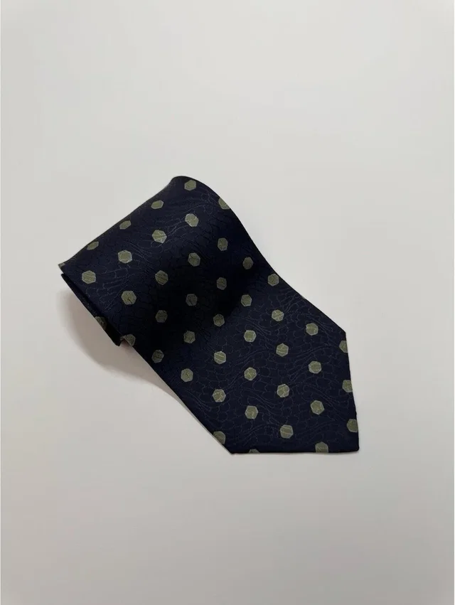 Giorgio Armani Navy & Gold 100% Silk Wide Tie Made In Italy in blue Silk from Poshmark