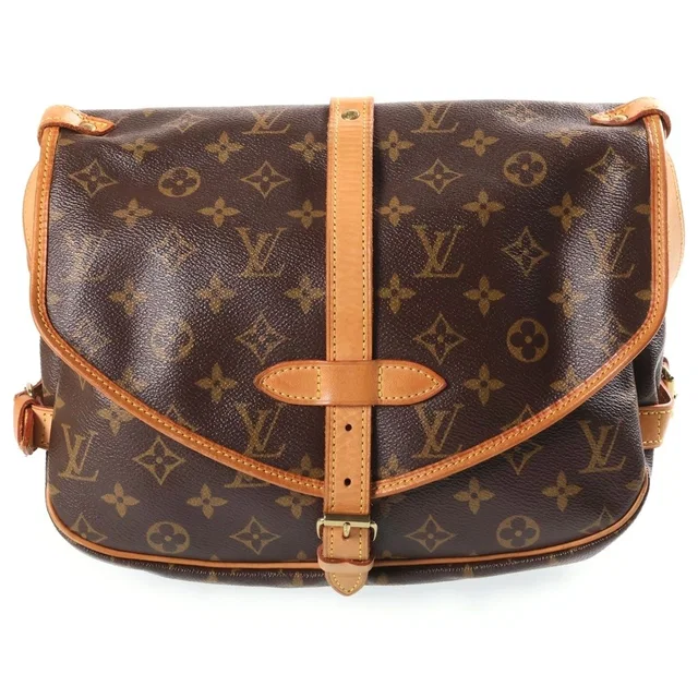 Louis Vuitton Monogram Saumur 30 Shoulder Bag Brown Leather Gold in Brown Leather from The Reluxe